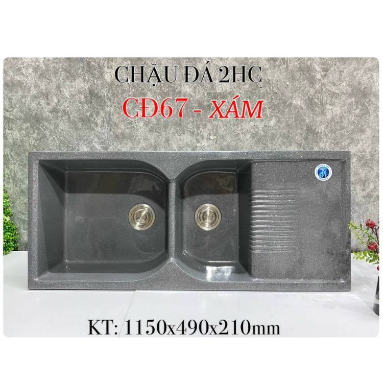 CHẬU ĐÁ CĐ67 XÁM