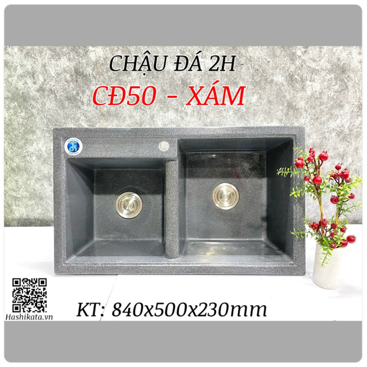 CHẬU ĐÁ CĐ50 XÁM