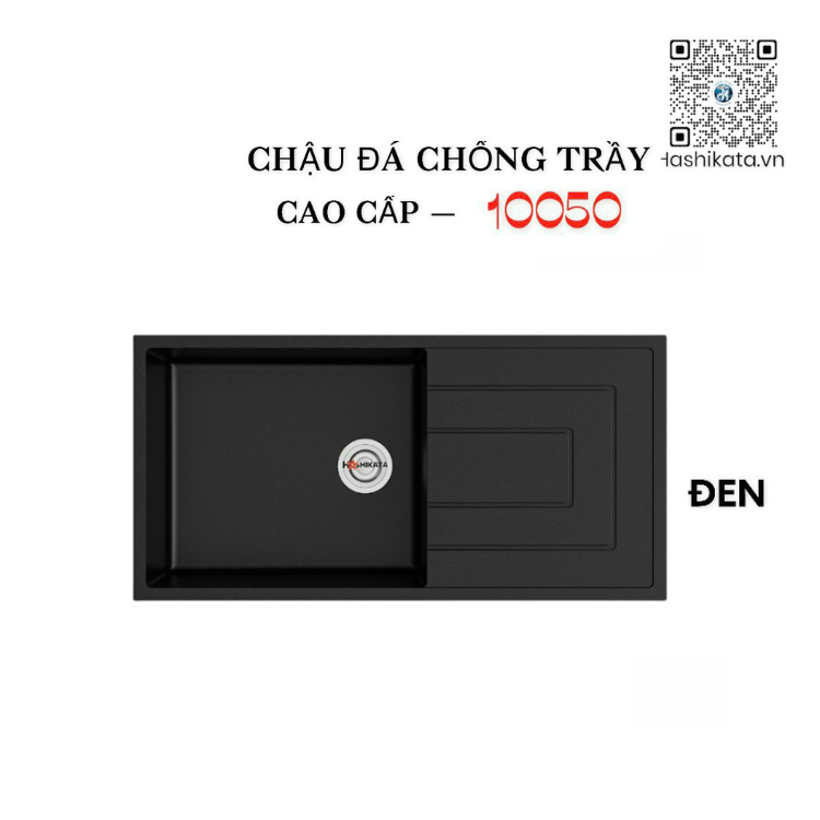 CHẬU ĐÁ CHỐNG TRẦY 10050 ĐEN