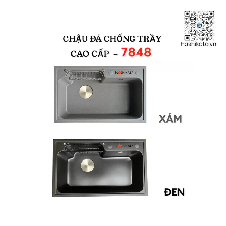 CHẬU ĐÁ CHỐNG TRẦY 7848 XÁM