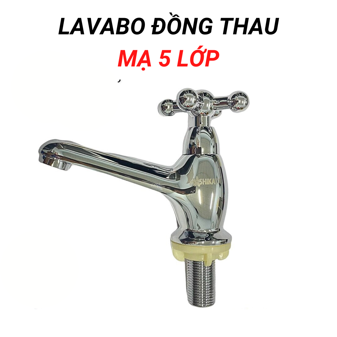 VÒI LAVABO ĐỒNG THAU MẠ 5 LỚP